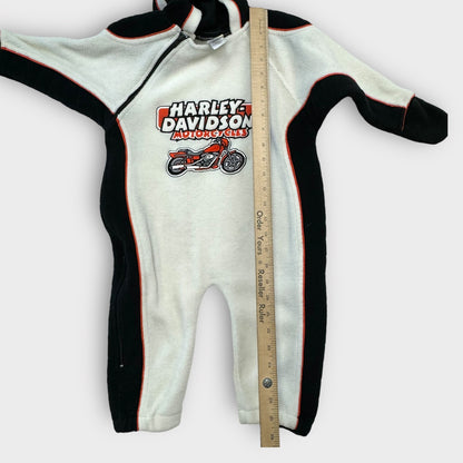 Kids Toddler Baby Harley Davidson Motorcycles Fleece Zip Onesie with Hood Big Logo 18m 24m 2Y