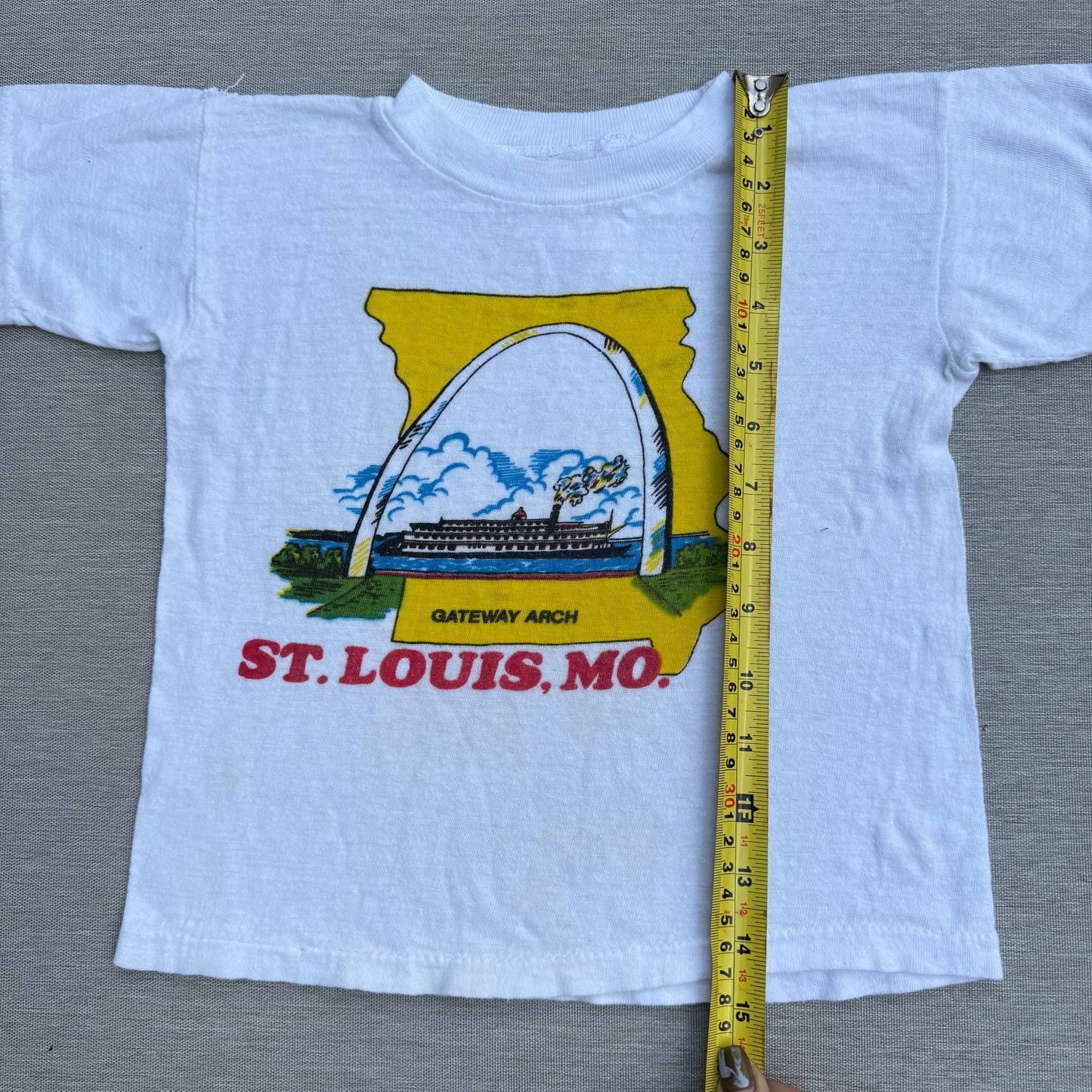 60s Kids Toddler Vintage Gateway Arch St Louis, Missouri Souvenir Single Stitch Short Sleeve T-Shirt 3Y 4Y 5Y Baby Tee