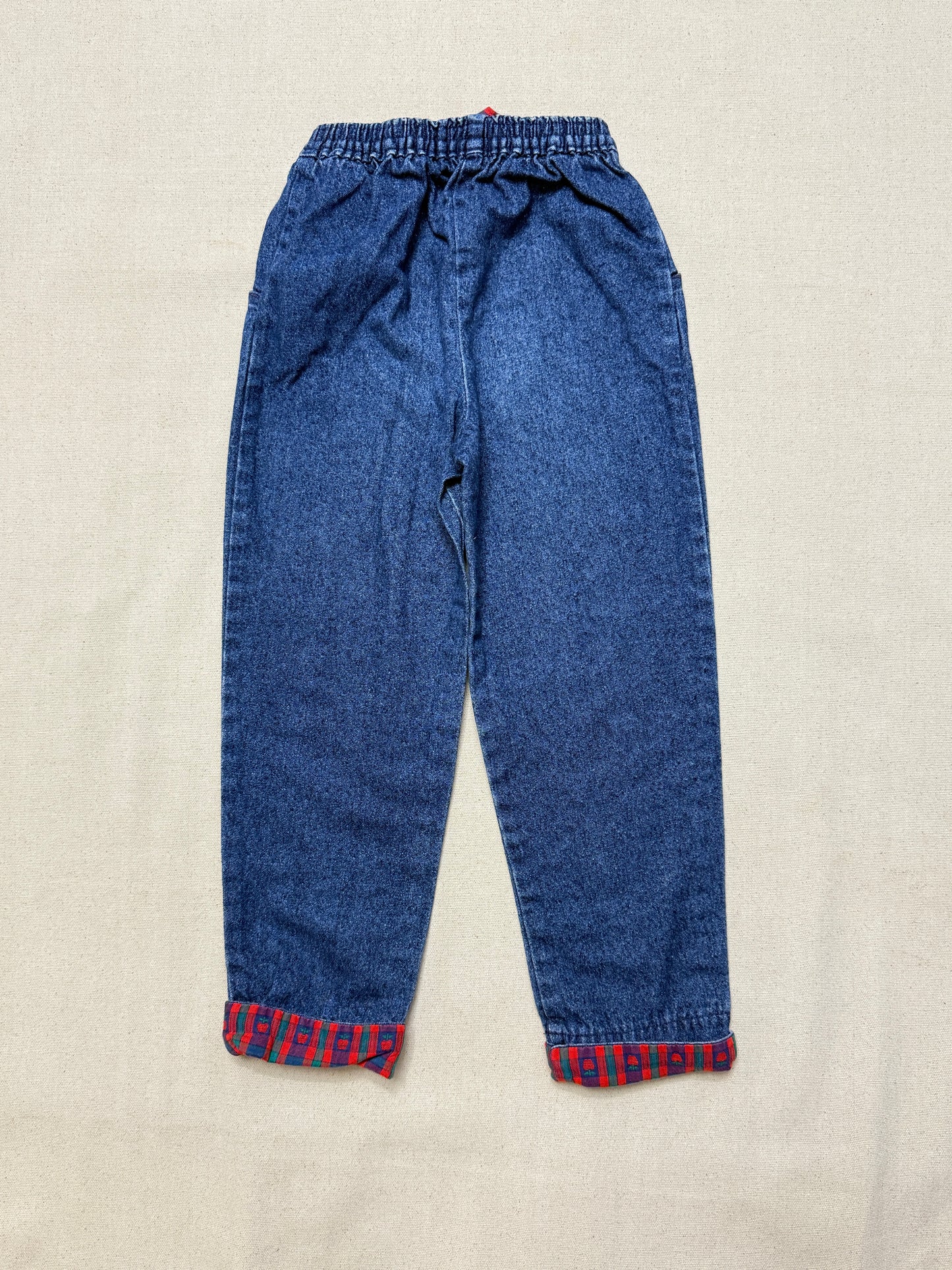 90s Kids Toddler Vintage Oshkosh Bgosh Apple Pattern Denim Pants / 4T 5T / Made in USA