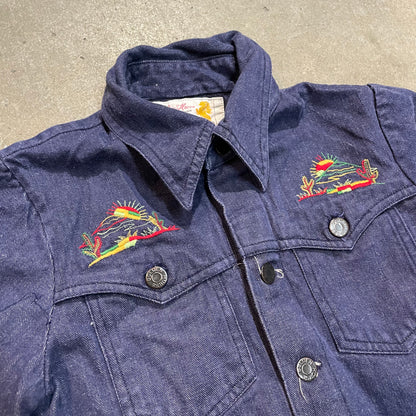 70s/80s vintage kids embroidered denim shirt 6-8y