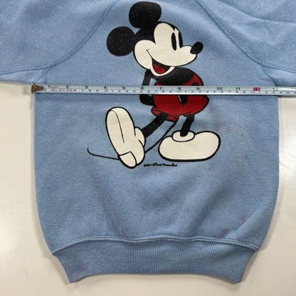 80s Kids Vintage Disney Mickey Mouse Light Blue Pullover Crew Sweatshirt M 6Y 7Y 8Y Made in USA