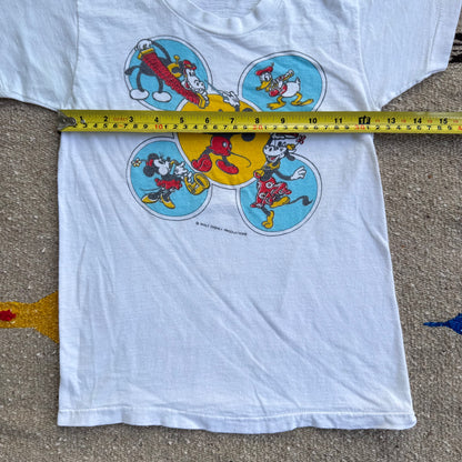 80s 90s Kids Vintage Walt Disney Mickey Single Stitch White T-Shirt 4Y 5Y 6Y