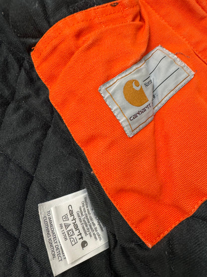 Kids Vintage Rare Color Carhartt Active Orange Safety Zip Lined Heavy Jacket S 7Y 8Y