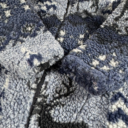 90s Kids Toddler Vintage Zip Fleece Raindeer Blue Tone Black Mountain Fleece S 3T 4Y 5YMade in USA