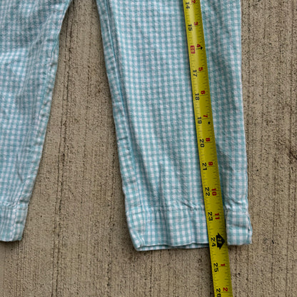 Vintage Kids Oshkosh Light Blue Checkered Pant No Tag