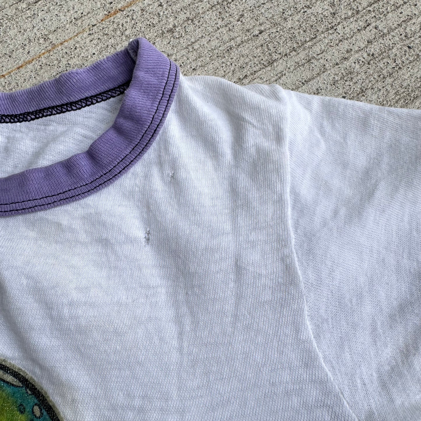 70s Kids Vintage Sparkly RIBET Frog Print Rangler T-Shirt M 7Y 8Y 9Y Baby Tee Made In USA