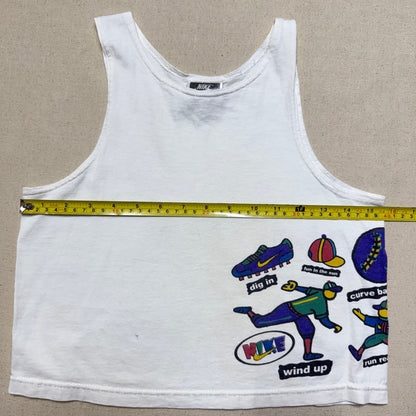 90s 2000' Kids Toddler Vintage Nike Baseball Great Graphic White Tank Top / 5y 6y 7y / Made in USA
