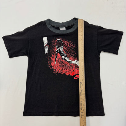 90s Kids Vintage Nike Michael Jordan 23 Jumpman Black Single Stitch Short Sleeve T-Shirt XL 18-20Y Made in USA