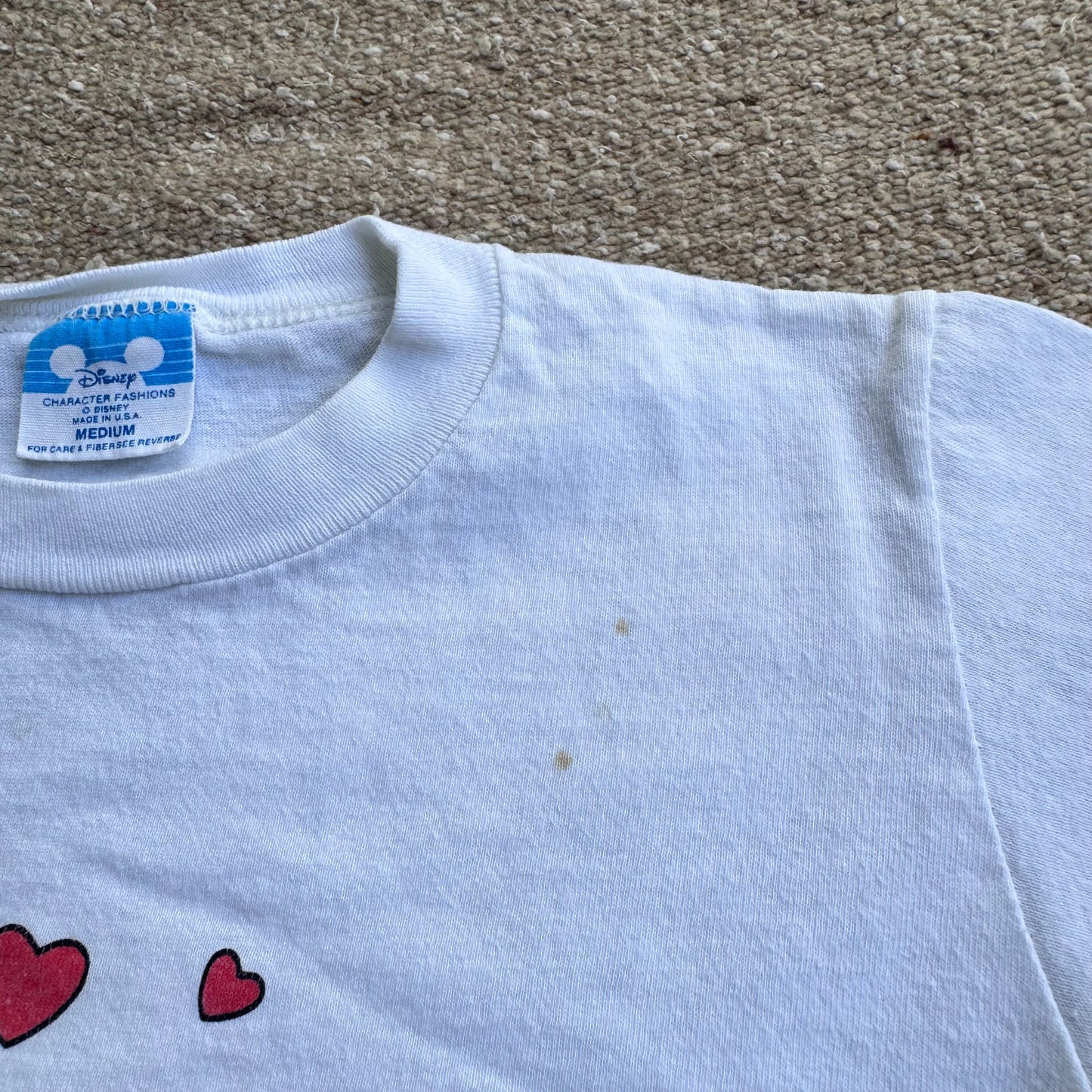 90s Kids Disney’s Minnie Mouse Print Single Stitch White 100% T-Shirt M 2Y 3Y 4Y Baby Tee Teen