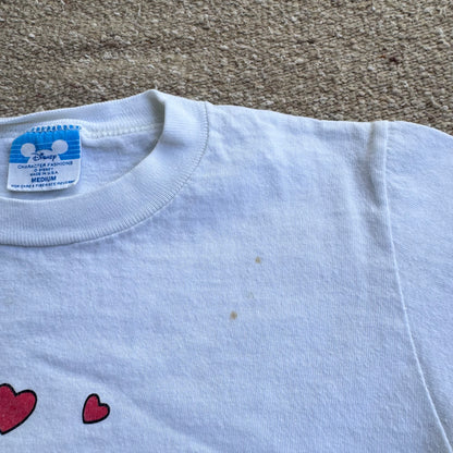 90s Kids Disney’s Minnie Mouse Print Single Stitch White 100% T-Shirt M 2Y 3Y 4Y Baby Tee Teen
