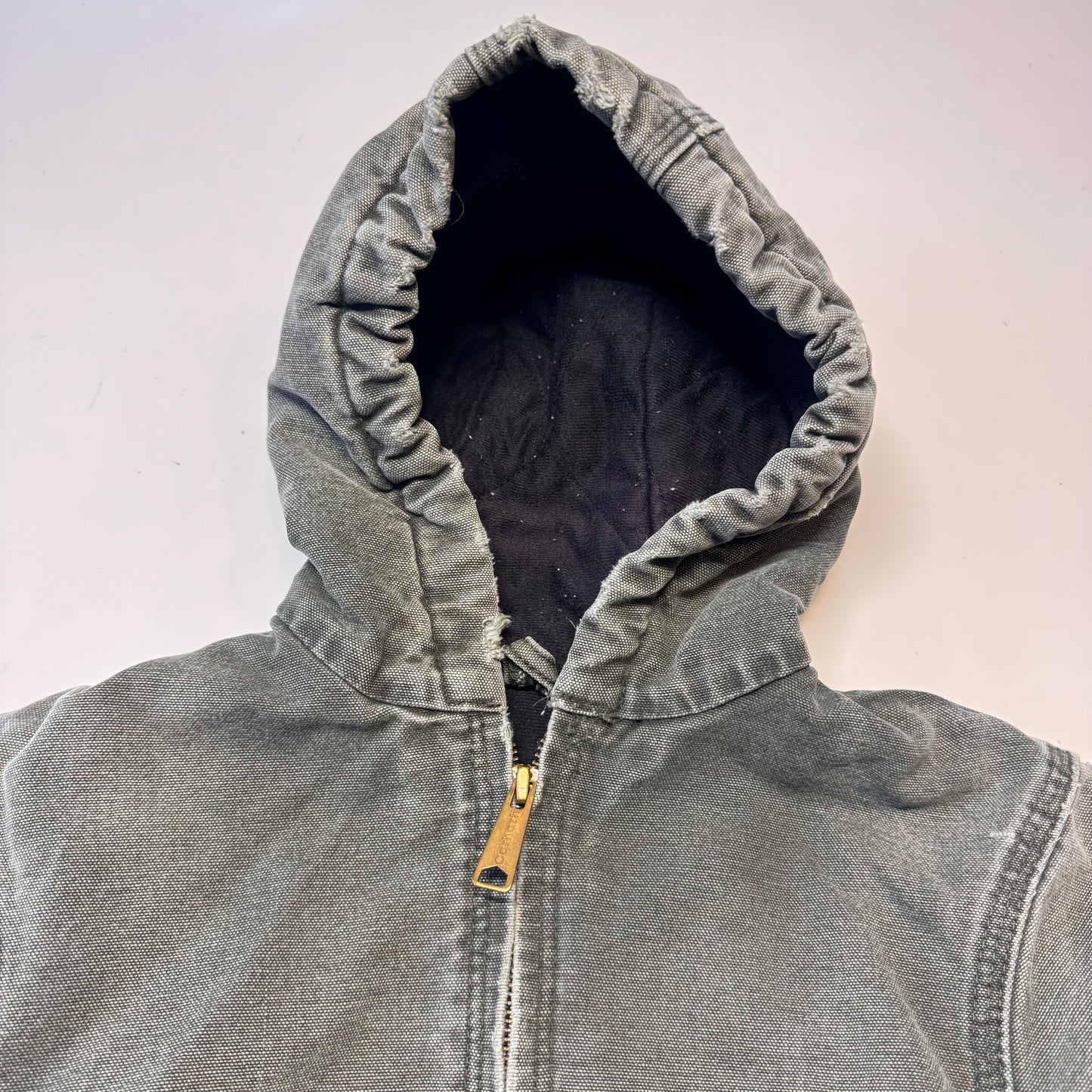 2006 Kids Toddler Vintage Active Dark Green Hooded Carhartt Jacket XS 4Y 5Y