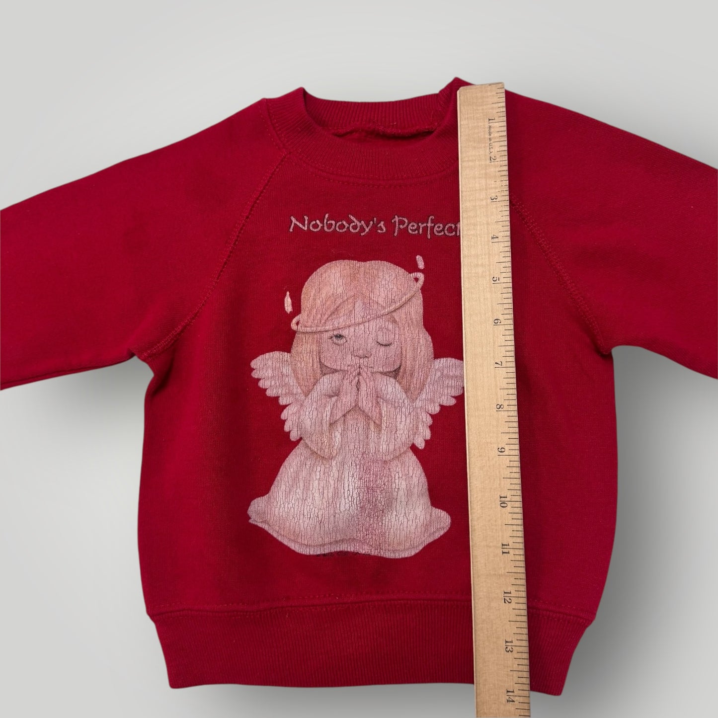 90s Baby Vintage Nobody’s Perfect Red Crew Sweatshirt 18m 24m