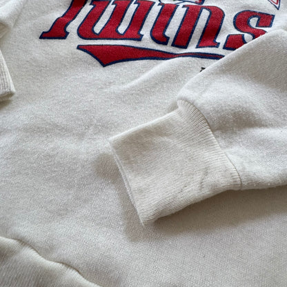 80s Kids Vintage Minnesota 1987 Baseball World Series Twins White Long Sleeve Sweatshirt M 10Y 11Y Made in USA