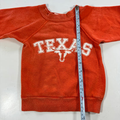 60s 70s Kids Baby Vintage Texas Orange Crew Pullover Sweatshirt 12m 18m