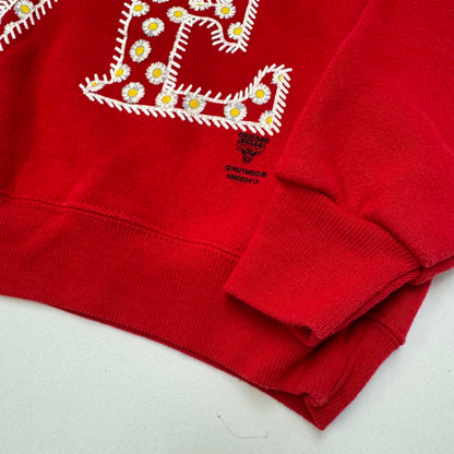 90s Kids Vintage Lee Sport Chicago Bulls Love Red Long Sleeve Sweatshirt M 10Y 11Y 12Y Made in USA