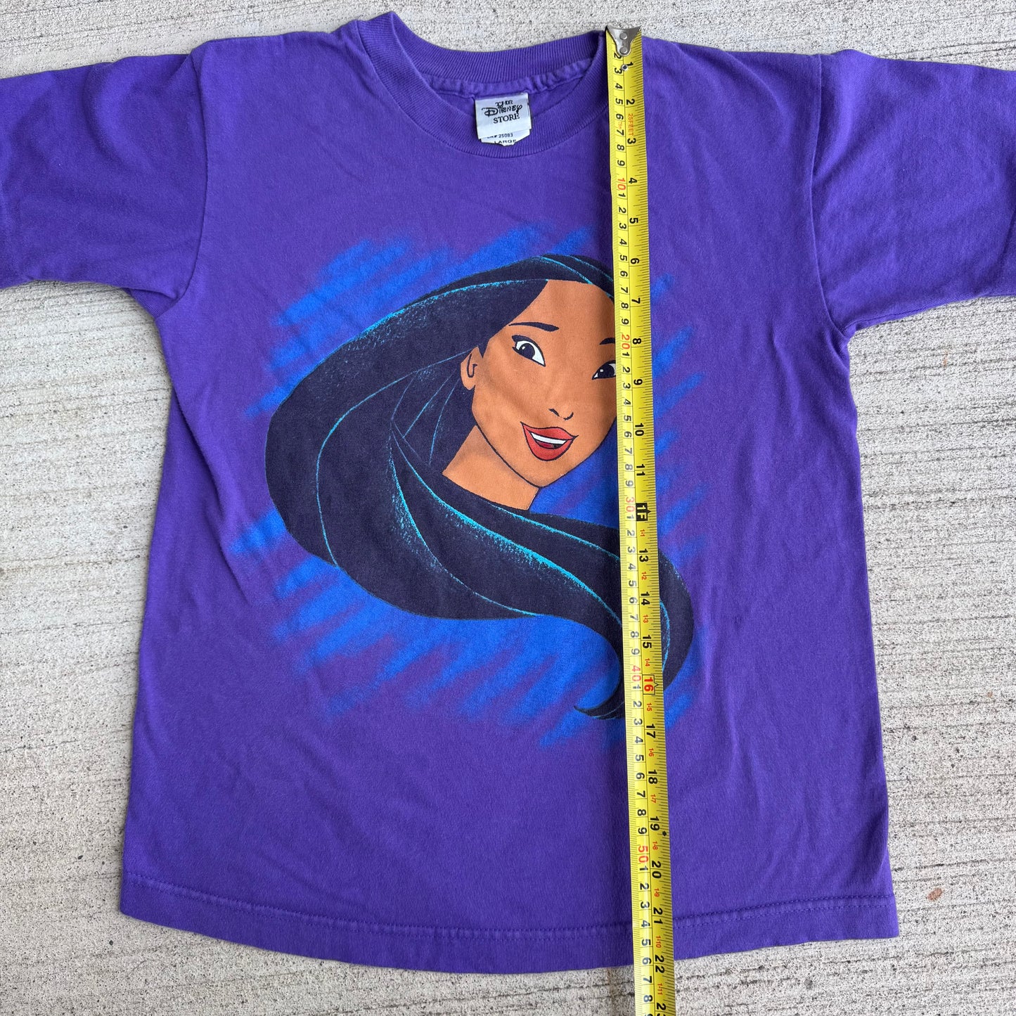 90s Kids Vintage Disney’s Pocahontas Purple Single Stitch 100% Cotton Short Sleeve T-Shirt Made In USA L 8Y 9Y 10Y