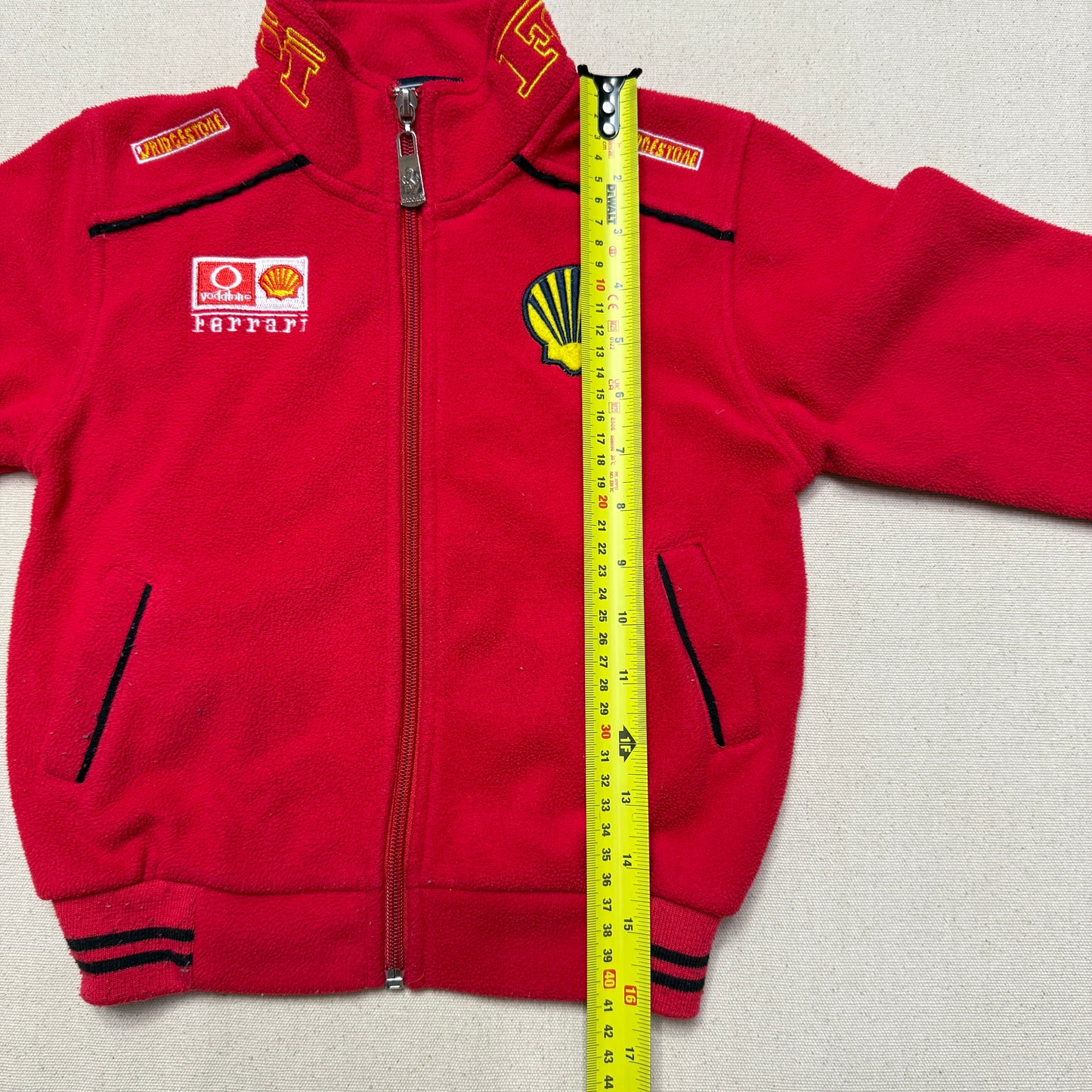 90s 2000' Kids Toddler Vintage Ferrari Shell Red Full Zip Up Racing Fleece Jacket / 3T 4T 5T