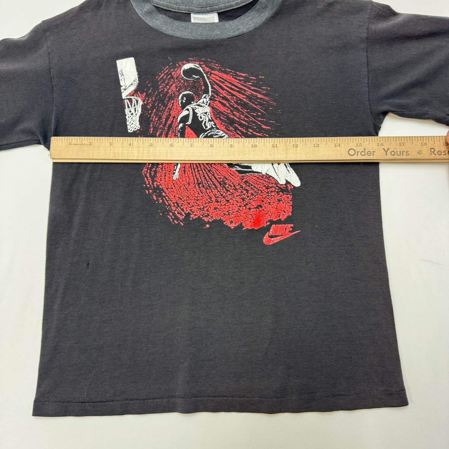 90s Kids Vintage Nike Michael Jordan 23 Jumpman Black Single Stitch Short Sleeve T-Shirt XL 18-20Y Made in USA