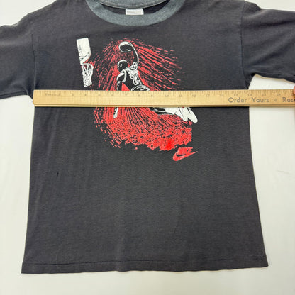90s Kids Vintage Nike Michael Jordan 23 Jumpman Black Single Stitch Short Sleeve T-Shirt XL 18-20Y Made in USA