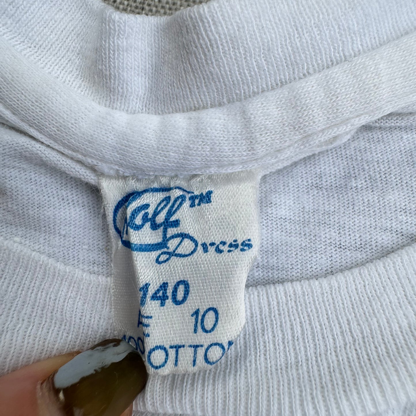 70s Kids Vintage Monchen Yoddlers Print SouvenirWhite 100% Cotton Single Stitch Short Sleeve T-Shirt 10Y Baby Tee XS Adult