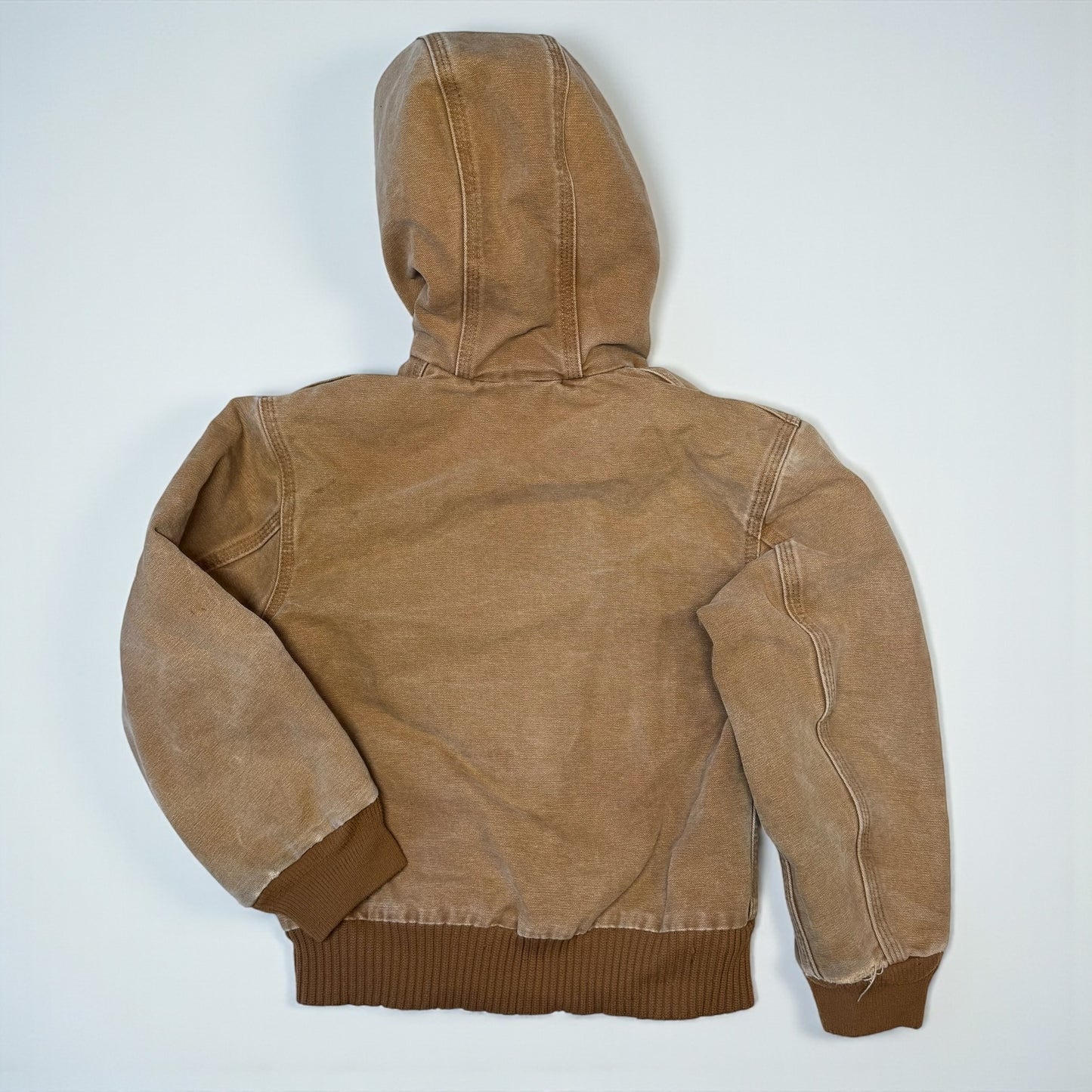 2005 Kids Active Brown Carhartt Lined Thick Warm Hooded Jacket M 8Y