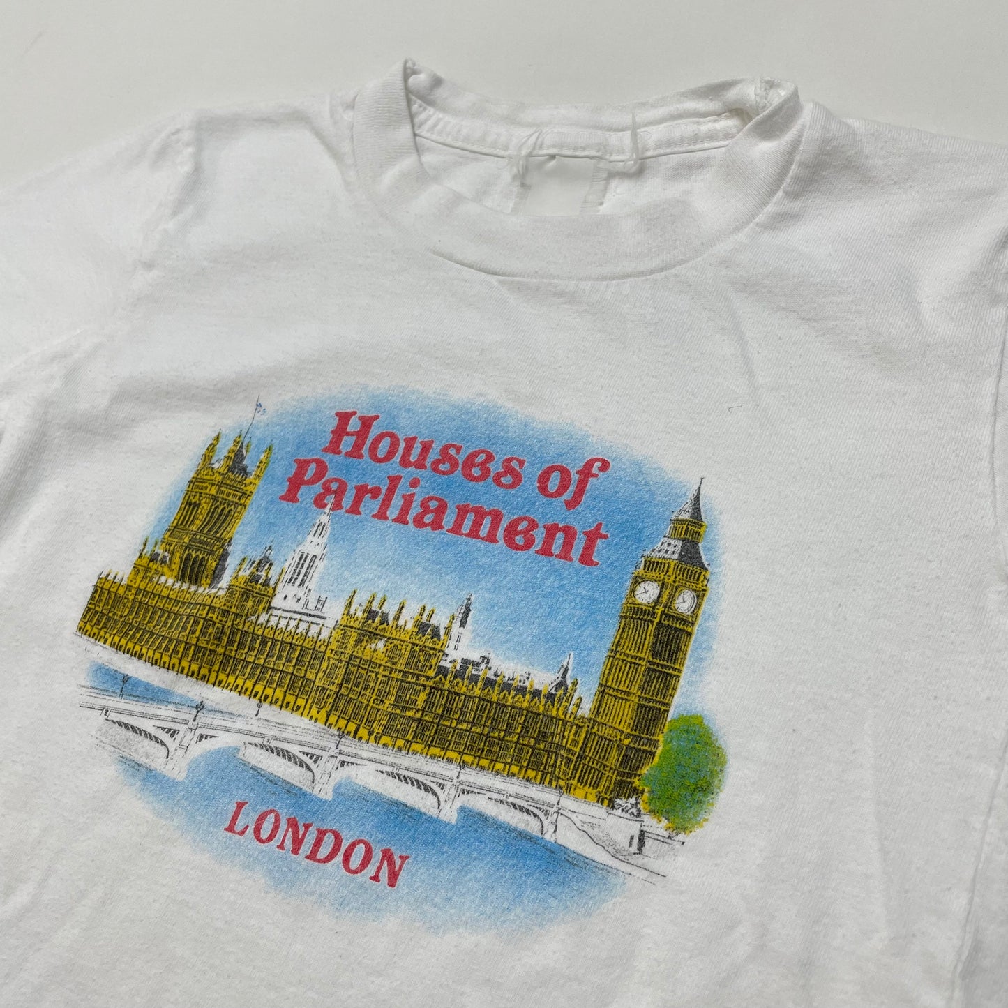 90s Kids Toddler Vintage House of Parliament Big Ben London UK Souvenir Tshirt / 3y 4y 5y