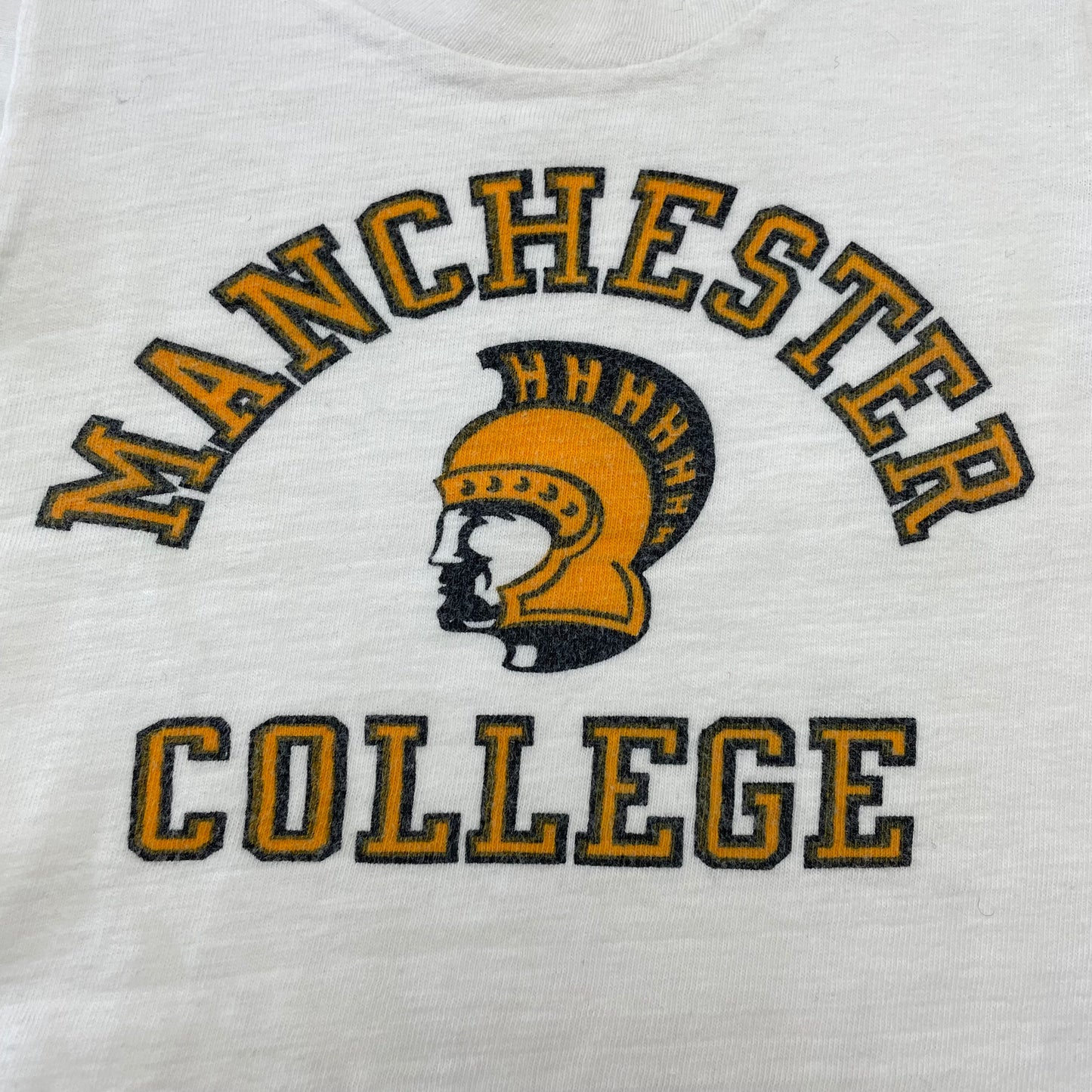 60’s Kids Toddler Baby Vintage Champion Runners Tag Manchester College T-Shirt / 9m 12m 18m 24m 2T / 100% Cotton