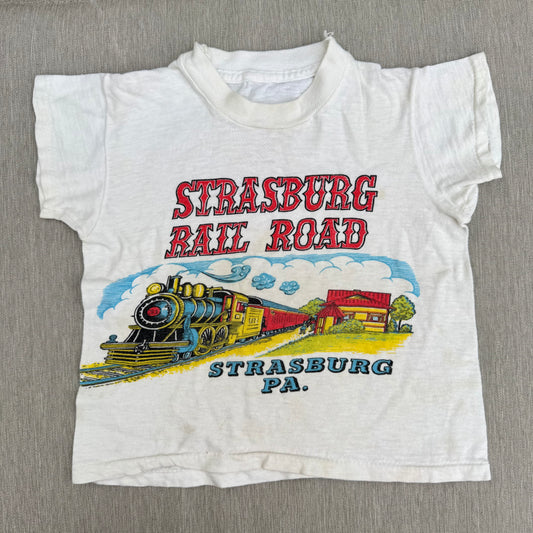 60s Kids Toddler Vintage Strasburg Rail Road PA Souvenir Single Stitch Short Sleeve T-Shirt 2T 3T 4Y