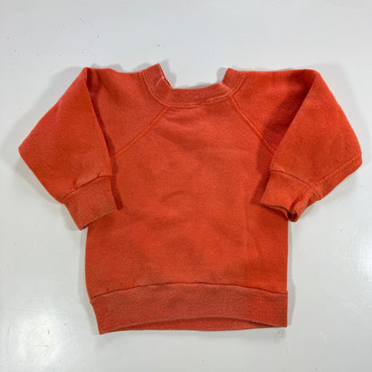 60s 70s Kids Baby Vintage Texas Orange Crew Pullover Sweatshirt 12m 18m