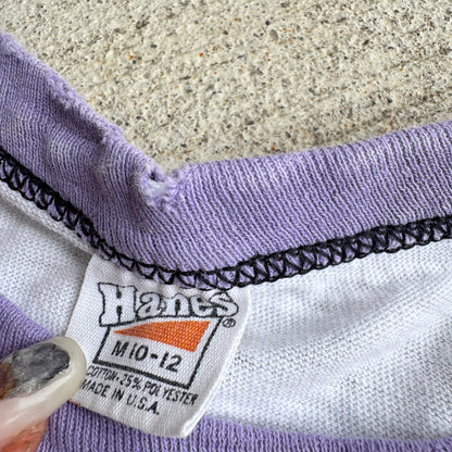 70s Kids Vintage Sparkly RIBET Frog Print Rangler T-Shirt M 7Y 8Y 9Y Baby Tee Made In USA