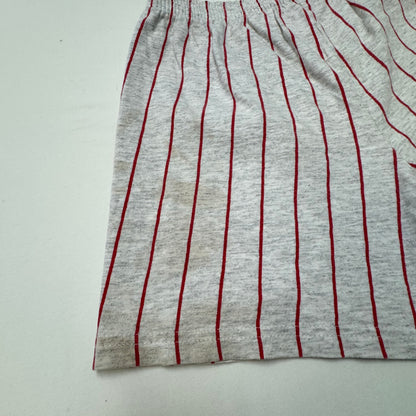 90s Kids Vintage Gray Rock U Sports Apparel Chicago Bulls Red Striped Shorts with Elastic Waistband Large 8Y 9Y 10Y Made in USA