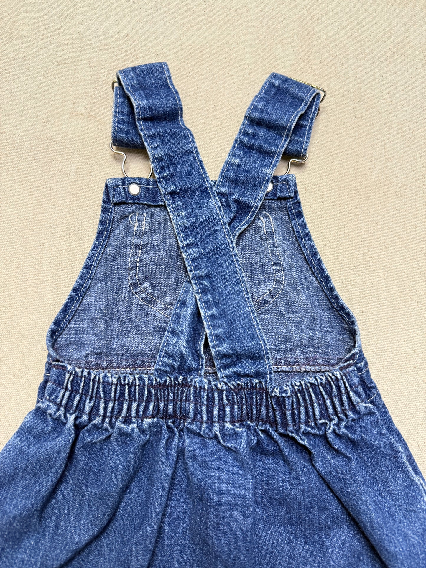 90s Kids Toddler Vintage Oshkosh Bgosh Cross Back Simple Casual Denim Dress / 18m 24m 2T / Made in USA