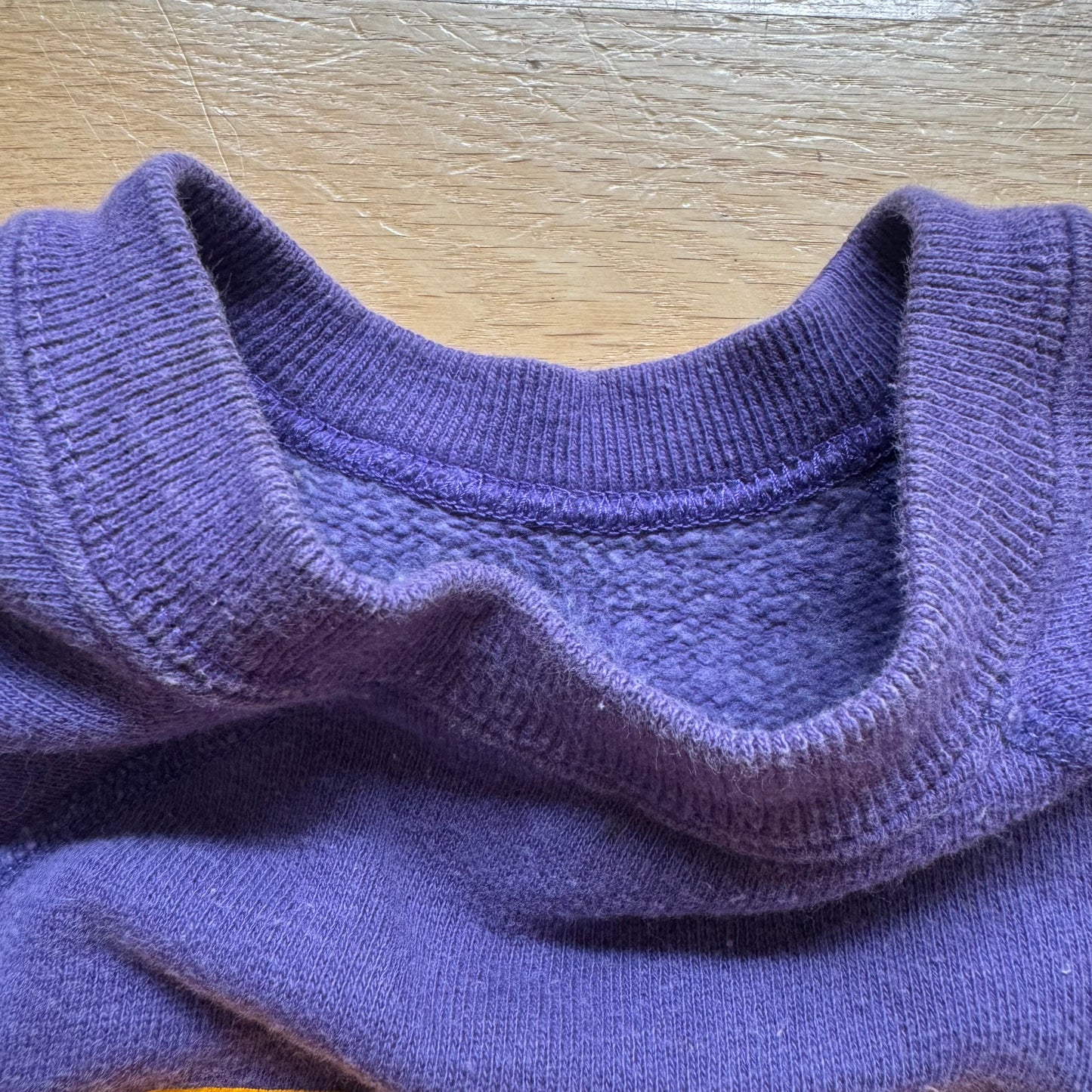 70s 80s Kids Toddler Vintage Purple Long Sleeve Crew Pullover Yellow 81 Print Front and Back and Sleeves 2T 3T 4T