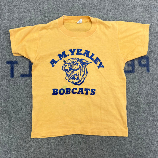 Vintage Kids 80’s Screen Stars Bobcats Yellow T-shirt 10-12Y BabyT