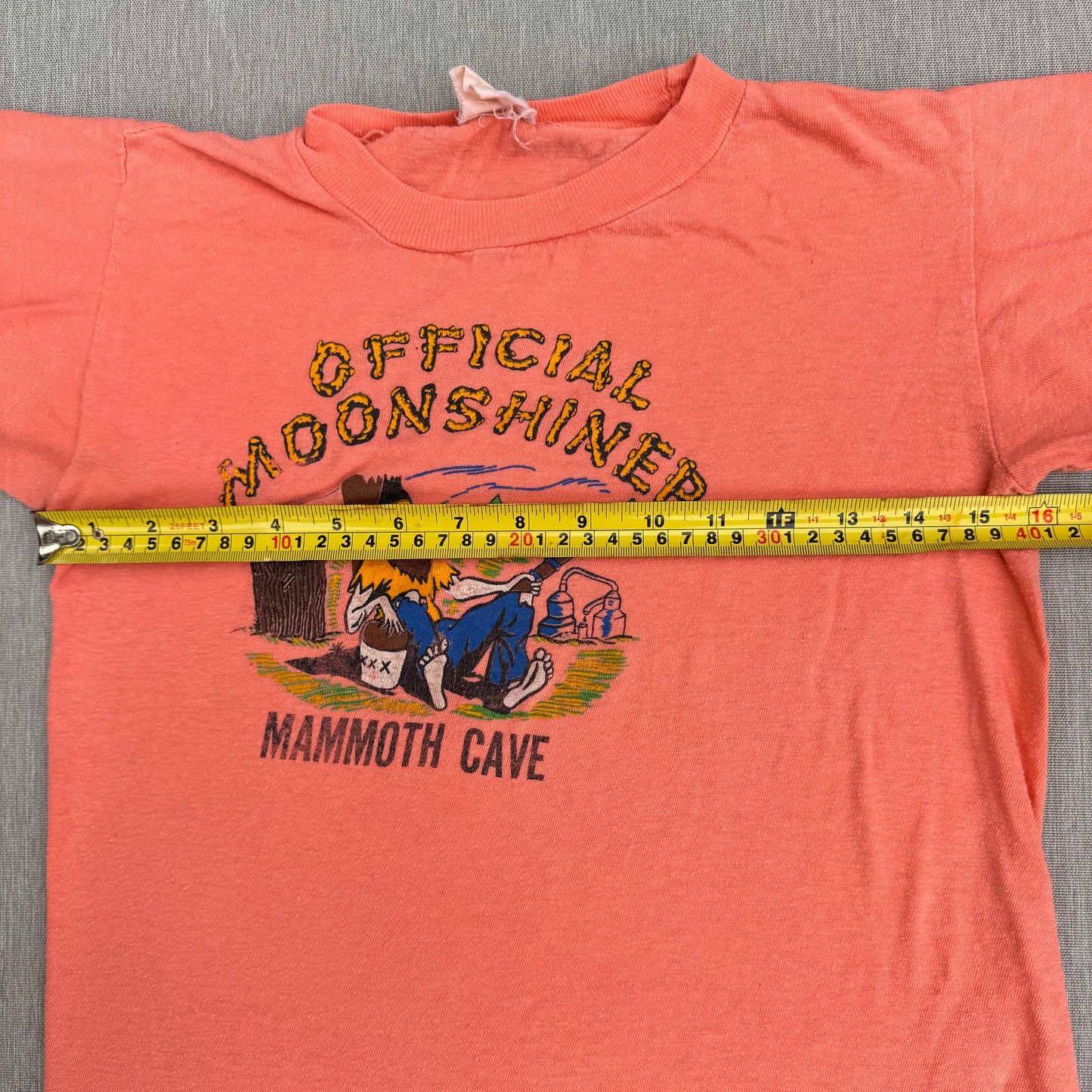 60s Kids Vintage Official Moonshiner Mammoth Cave Souvenir Short Single Short Sleeve T-Shirt S 8Y 9Y 10Y XS Adult