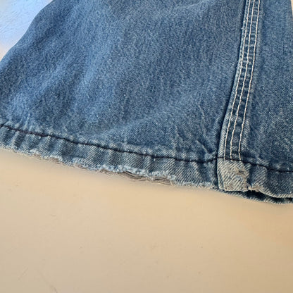 70s Kids Vintage Big Smith Blue Denim Long Pant Overalls With adjustable Straps Cute Patches Front And Back 5Y 6Y Made in USA
