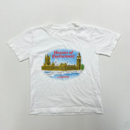 90s Kids Toddler Vintage House of Parliament Big Ben London UK Souvenir Tshirt / 3y 4y 5y