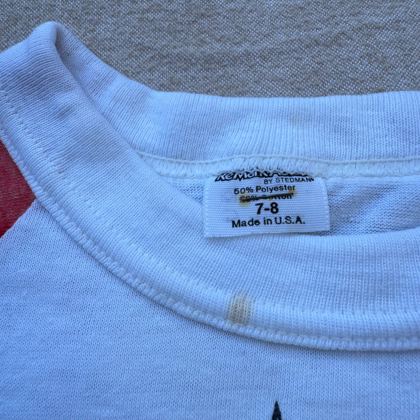 80s Kids Vintage DC Comics Batman Joker Arch Enemies Raglan 3/4 Sleeve White/Red Shirt 7Y 8Y Made in USA