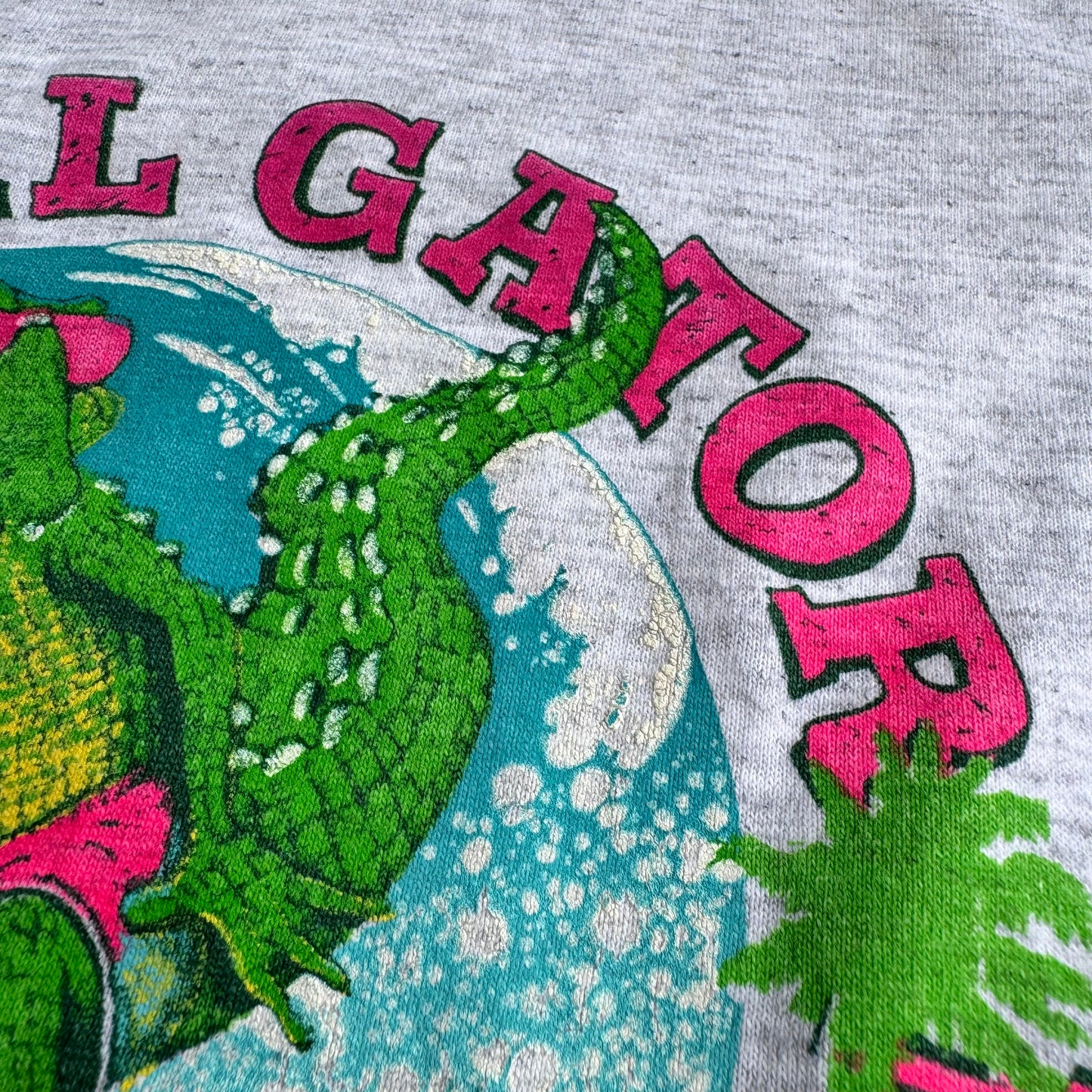 Kids Vintage Big Al Gator Beach N’ Surf Team Gray 50/50 T-Shirt Small 4/5Y Made in USA