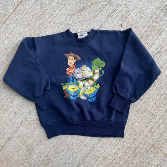 90s/Y2K Kids Vintage Disney Toy Story Navy Pullover Sweatshirt 5Y 6Y Made in USA