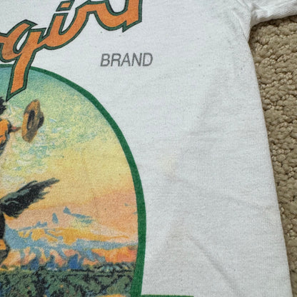 80s Kids Toddler Vintage Cowgirl Western Print White Single Stitch Short Sleeve T-Shirt 100% Cotton XS 4Y 5Y Baby Tee Made in USA