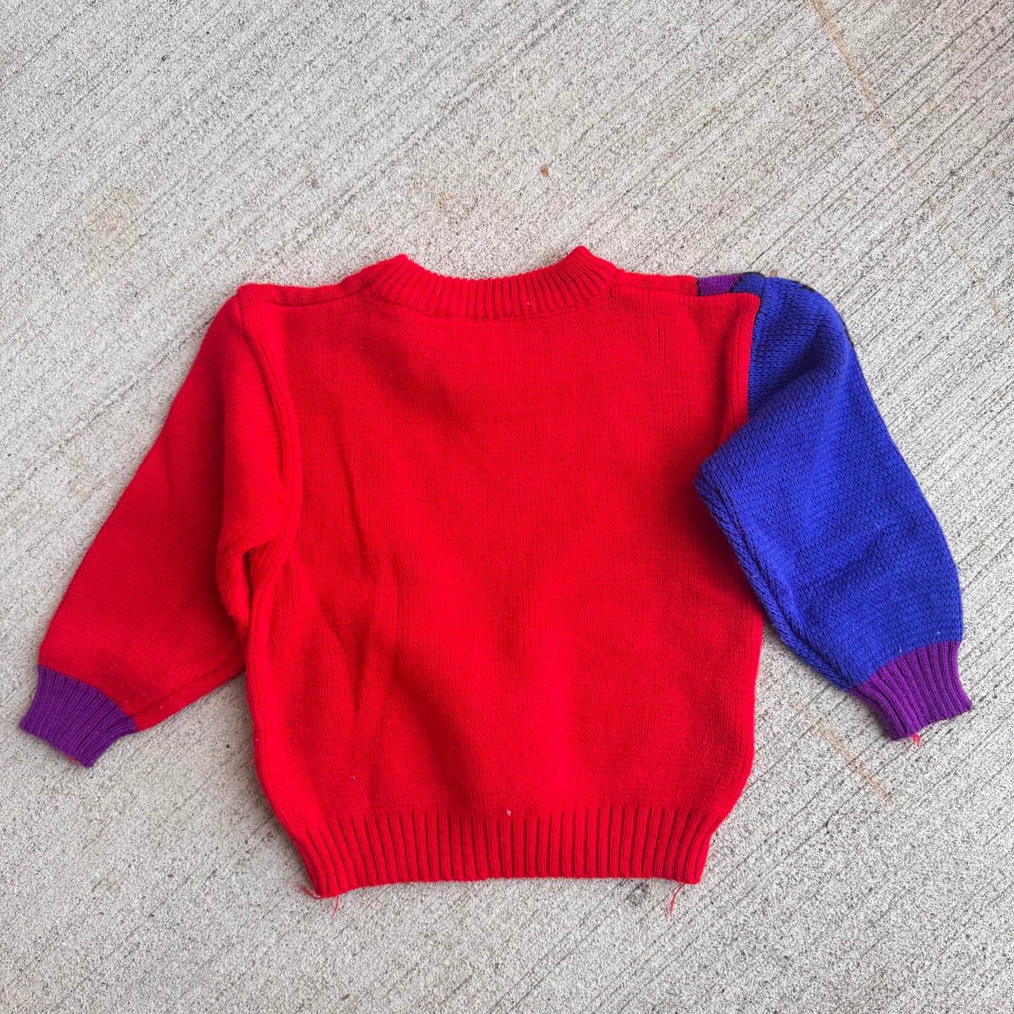 80s 90s Kids Toddler Vintage Dinosaur Knit Sweater S 4Y 5Y