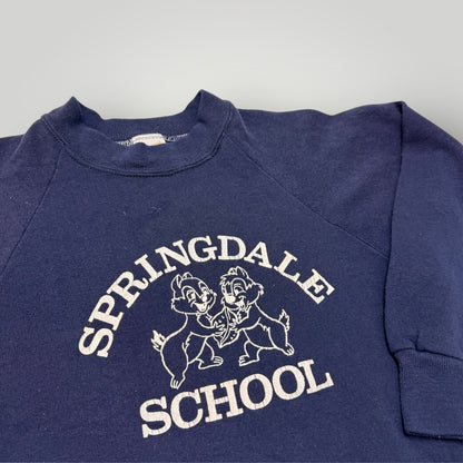 80s 90s Kids Vintage Springdale School Navy Crew Sportswear Tag Sweatshirt Made in USA 7Y 8Y 9Y