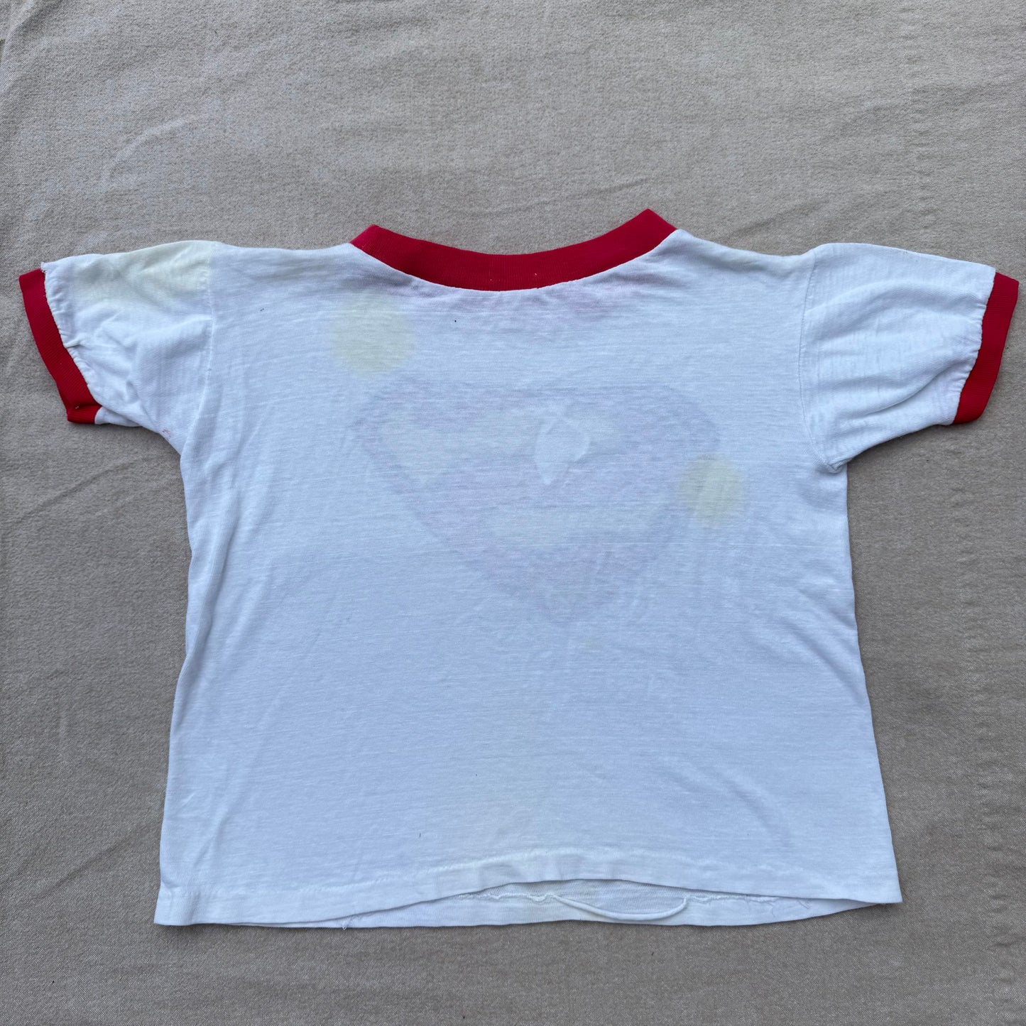 60s Kids Vintage Rare Superman Big Logo White Short Sleeve T-Shirt 4Y 5Y 6Y