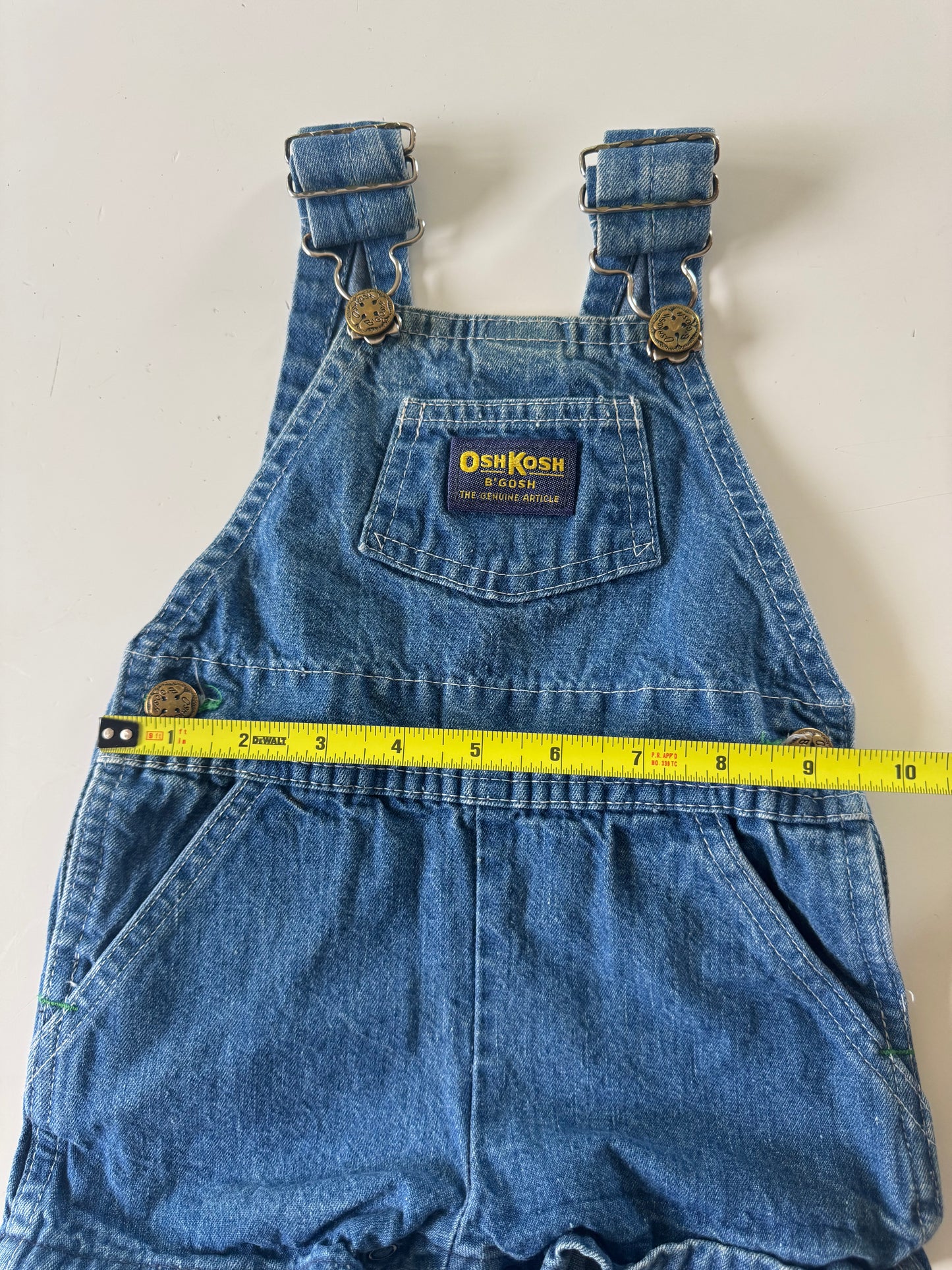 90s Kids Toddler Infant Vintage Baby B’Gosh Oshkosh Blue Denim 100% Cotton Shortalls //6m / Made in USA