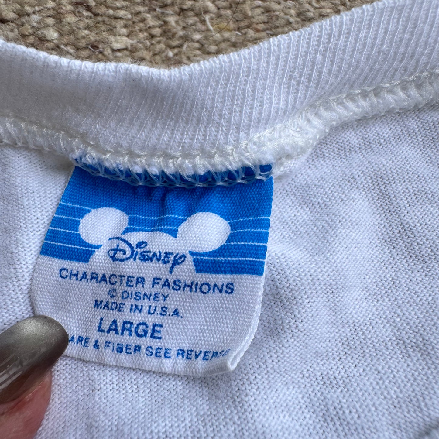 80s 90s Kids Vintage Disney’s MGM Studios Mickey Mouse Short Sleeve White 100% Cotton T-Shirt L 7Y 8Y 9Y Baby Tee Teen Made in USA