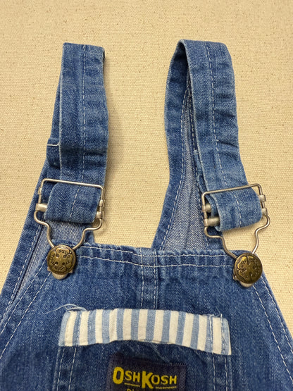 ASIS / 80s Kids Toddler Vintage Oshkosh Bgosh Stripe Pattern Denim Overall / 3T 4T / Made in USA