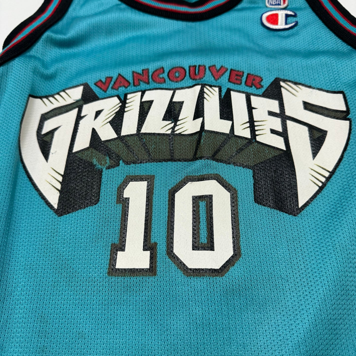 90s VTG Kids Champion Grizzlies #10 Bibby Basketball Jersey S(8)