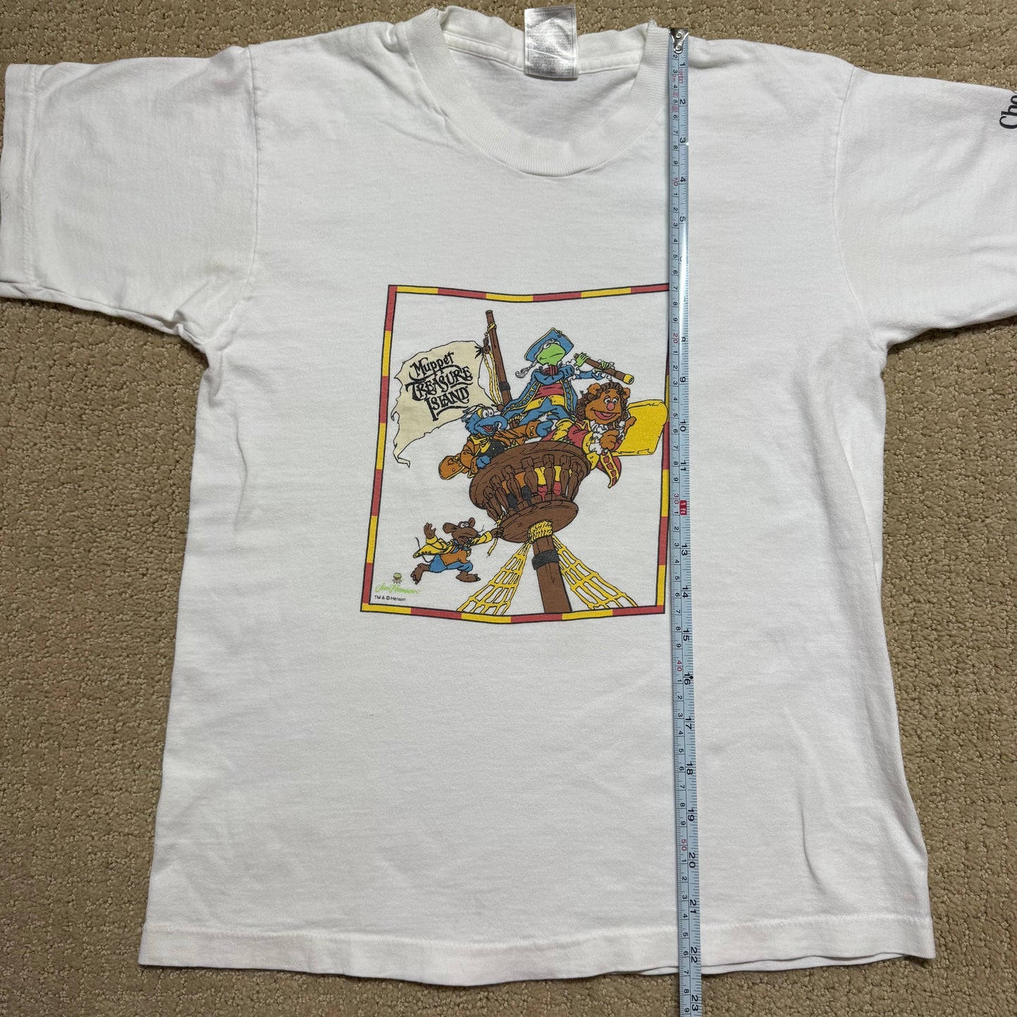 90s Kids Teen Vintage Muppet Treasure Island Jim Henson White Single Stitch Short Sleeve 100% Cotton T-Shirt 14/16Y