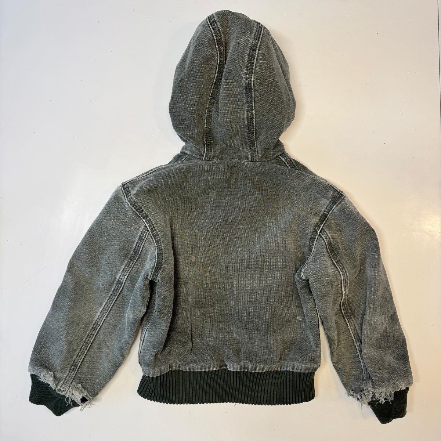 2006 Kids Toddler Vintage Active Dark Green Hooded Carhartt Jacket XS 4Y 5Y